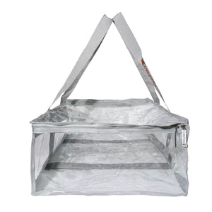 Grey under bed storage bag side view empty