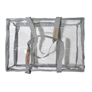 Grey clear under bed storage bag top view