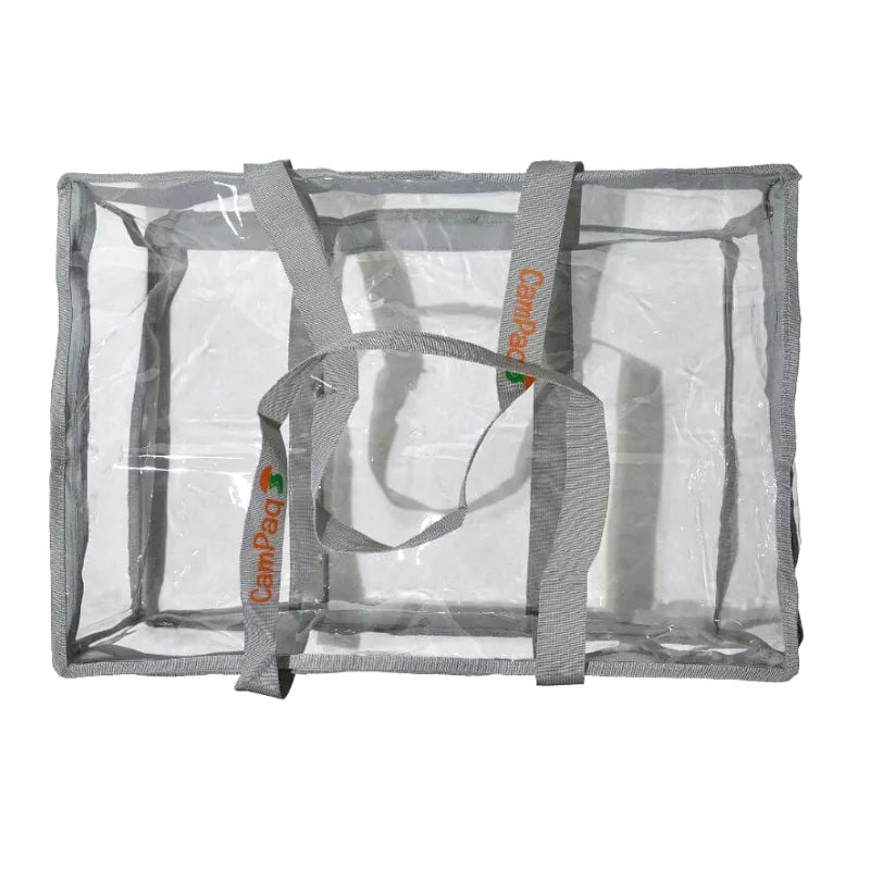 Grey clear under bed storage bag top view