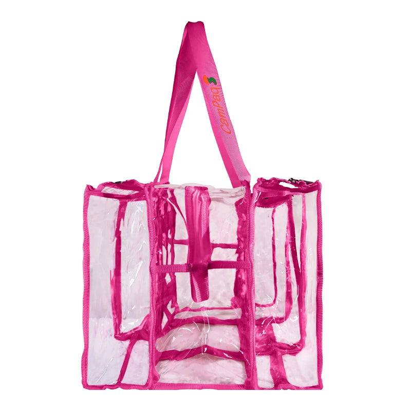 Hot pink clear medium camping bag