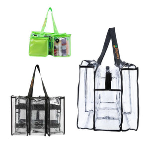 Large black plus medium black and green toiletry CamPaq clear bags